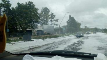 Así estaba la ruta 21 el domingo.