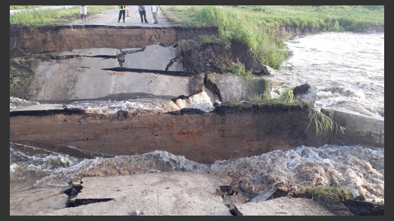 La ruta desmoronada cerca de San Javier. 