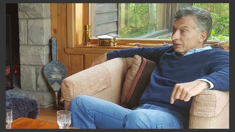 Macri durante su estadía en  Villa La Angostura.
