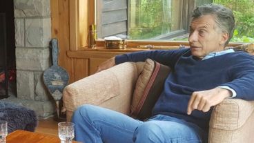 Macri durante su estadía en  Villa La Angostura.