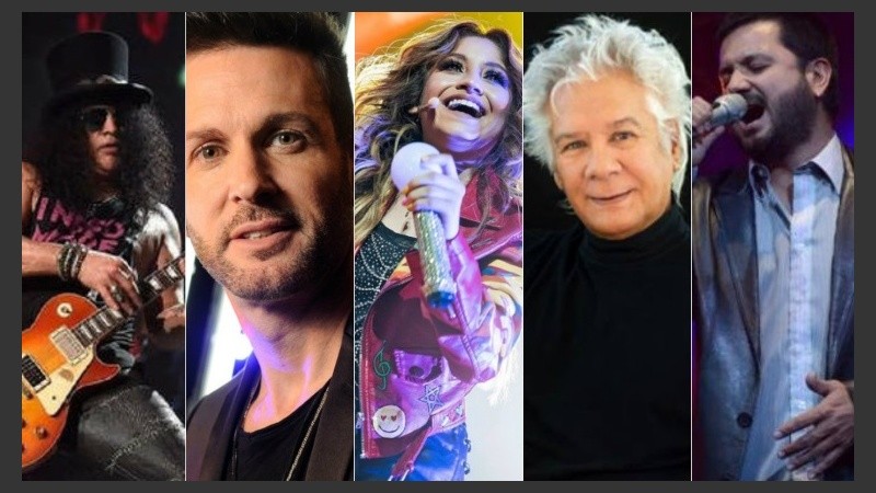 Lo que viene: Slash, Axel, Karol Sevilla, Víctor Heredia y Jorge Rojas.