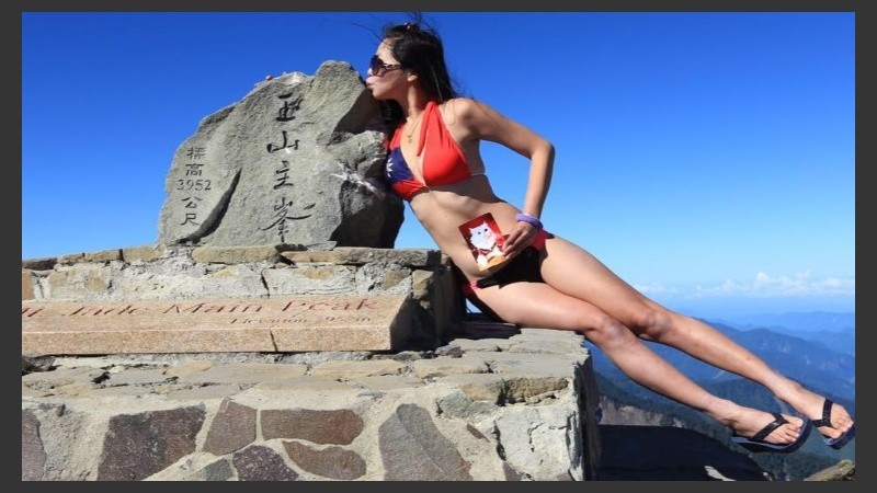 La alpinista taiwanesa en unos de sus desafíos.