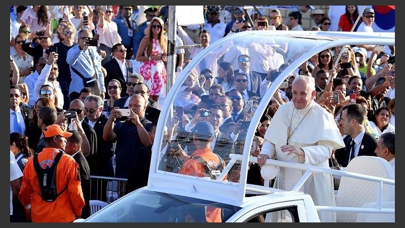 El Papa durante su visita a Panamá.