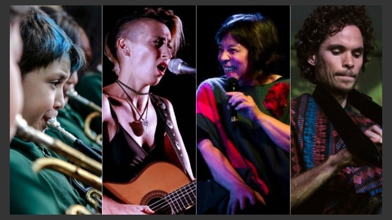 La Banda Infanto Juvenil de Villa Hortensia, Evelina Sanzo, Liliana Herrero y Chancha Via Circuito.