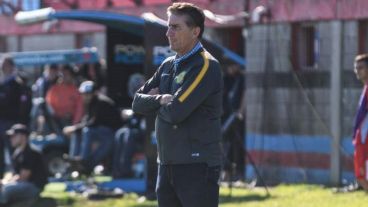 Bauza en el último clásico de Copa Argentina.
