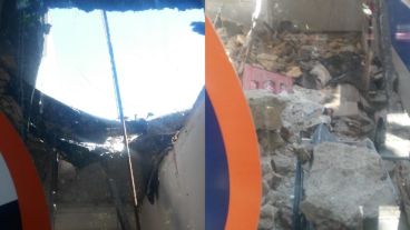 Así quedó el local de Francia y San Luis tras la caída del techo.
