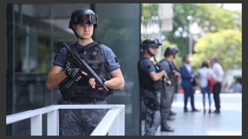 La audiencia desarrollada este lunes bajo un fuerte operativo de seguridad.