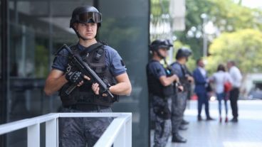 La audiencia desarrollada este lunes bajo un fuerte operativo de seguridad.