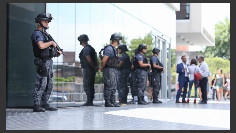 La audiencia desarrollada este lunes bajo un fuerte operativo de seguridad.