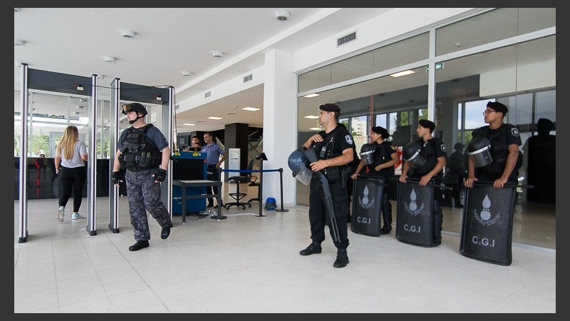 La audiencia desarrollada este lunes bajo un fuerte operativo de seguridad.
