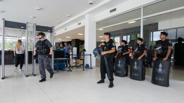 La audiencia desarrollada este lunes bajo un fuerte operativo de seguridad.