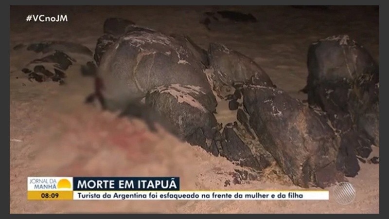 El lugar donde cayó herido el turista argentino.