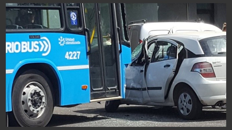 Así quedó el Ágile tras el siniestro vial.