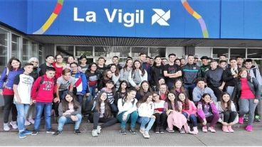 Contingente de Arroyito, Córdoba, que se sumó a los recorridos.