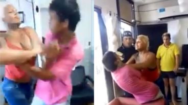 Un testigo grabó el momento en que la mujer redujo al ladrón.