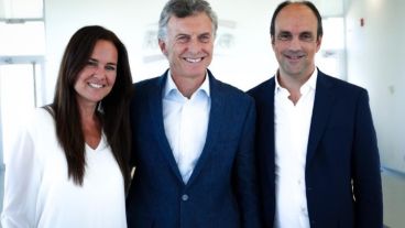 Los candidatos santafesinos con Macri.