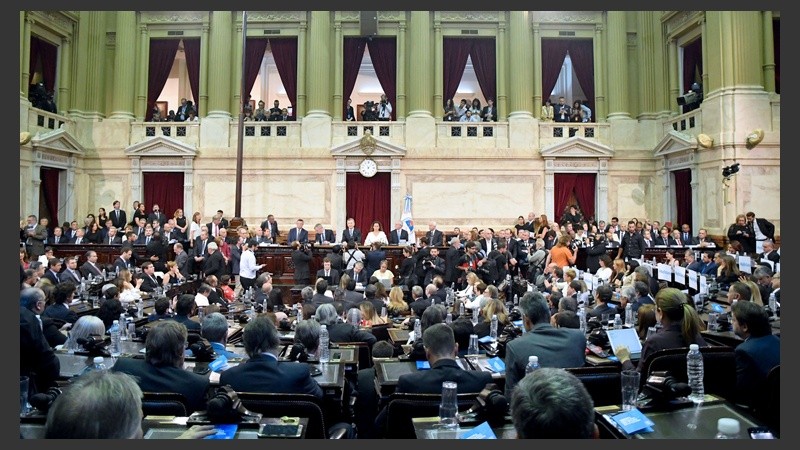 Un recinto repleto para escuchar al Presidente Mauricio Macri.