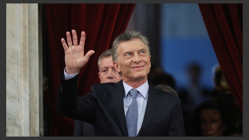 Mauricio Macri al entrar al recinto este viernes en el Congreso de la Nación.