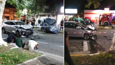 Dos imágenes del siniestro vial ocurrido a las 22.45 del miércoles.