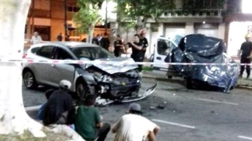 Así quedaron los dos vehículos el martes en San Martín y Garibaldi.