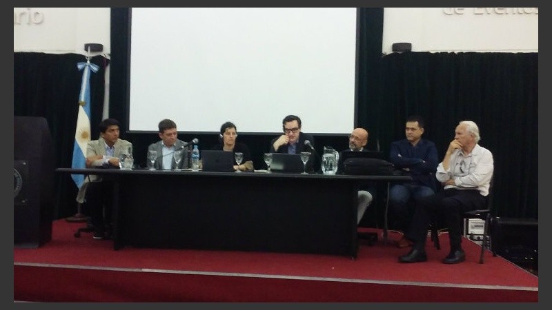 Gianelloni, Giró, Tornaghi, Dehaene, Floriani, Barrios y Piacentini durante el acto de apertura (Foto: C. Pairoba).