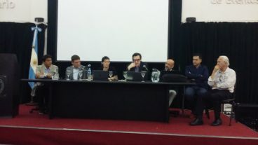 Gianelloni, Giró, Tornaghi, Dehaene, Floriani, Barrios y Piacentini durante el acto de apertura (Foto: C. Pairoba).