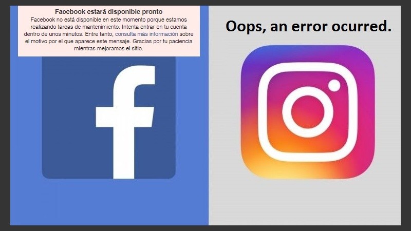Facebook e Instagram, nuevamente con fallas.