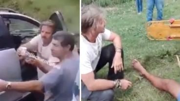 Arana bajó al zanjón donde cayó el auto y después acompañó al herido.