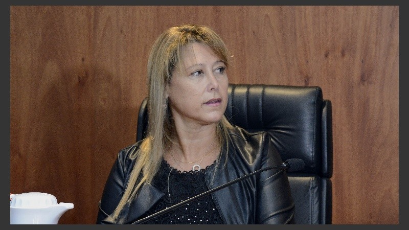 La presidenta del tribunal pluripersonal, Griselda Strólogo.