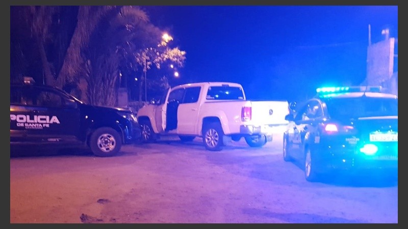 Así quedó la camioneta cuando logró detener la marcha.