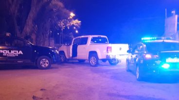 Así quedó la camioneta cuando logró detener la marcha.