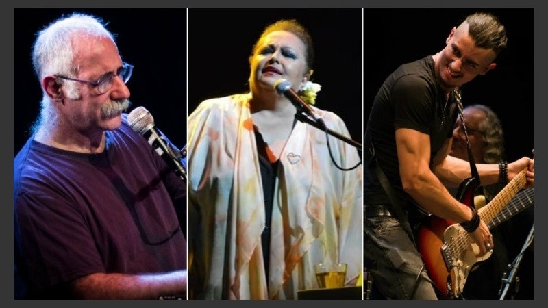 Leo Maslíah, Maria Creuza y Juan Salinas.