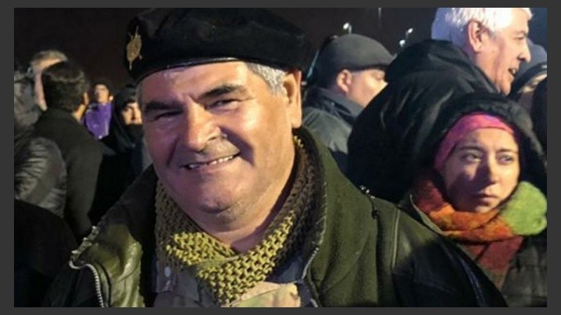 Poltronieri en la vigilia realizada en Río Grande este lunes a la noche.