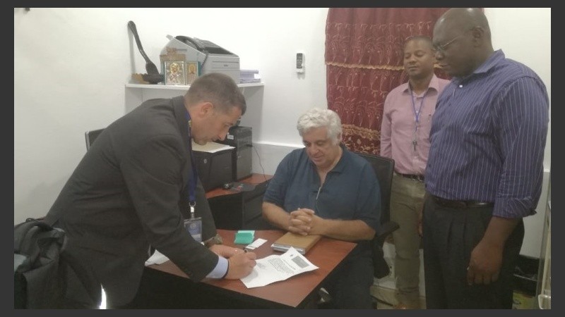 Samid antes de ser deportado a Argentina.