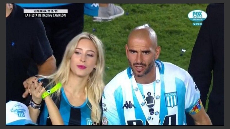 En el festejo por el campeonato, se los vio bien juntos.