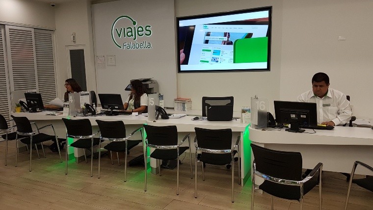 Los locales físicos y los paquetes turísticos que vende Viajes Falabella fueron dos aspectos claves para Despegar. 