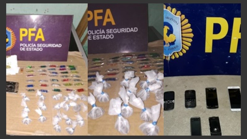 Los elementos incautados en los operativos llevados a cabo este martes.