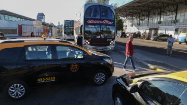 Taxistas mantenían el bloqueo en la Terminal.