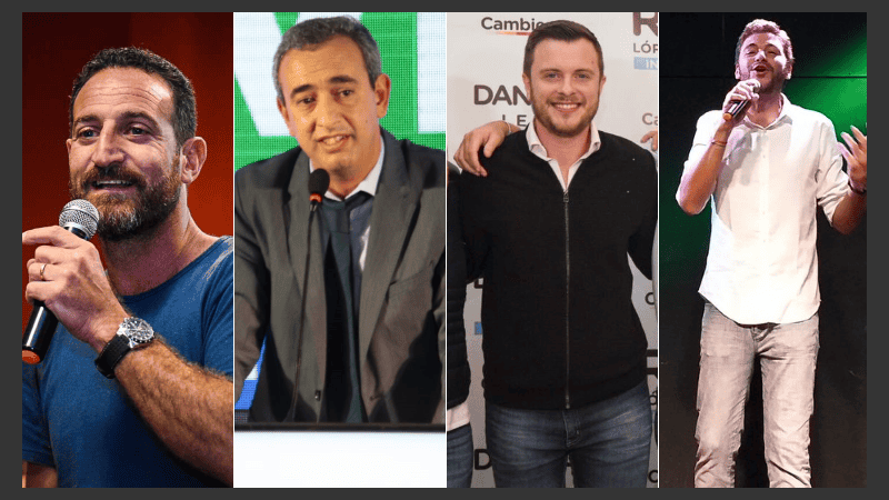 Los cuatro candidatos que competirán por la intendencia de Rosario. 