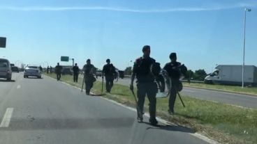 Gendarmería controlaba en avenida Circunvalación.