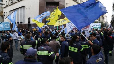 Frente al Anses también hubo protestas.