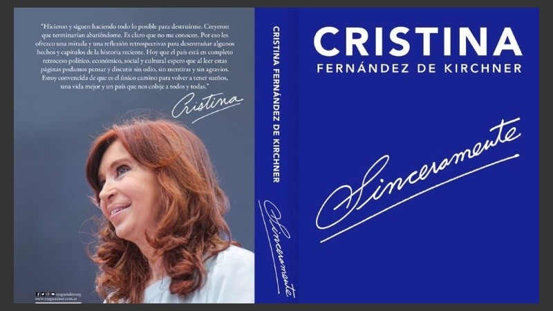 La tapa y la contratapa del libro de Cristina.