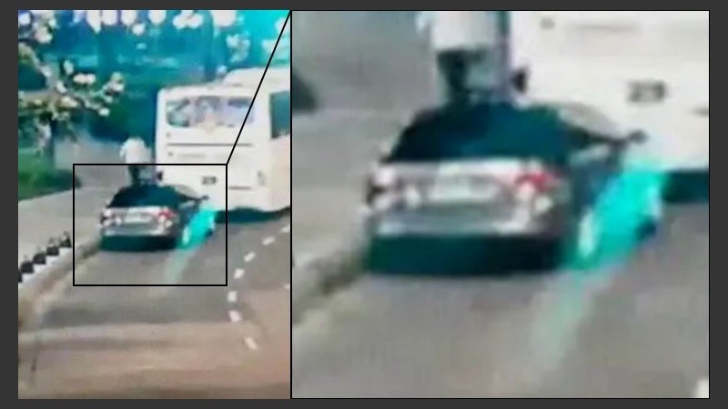 El vehículo empleado en el ataque que dejó un muerto y un diputado herido.