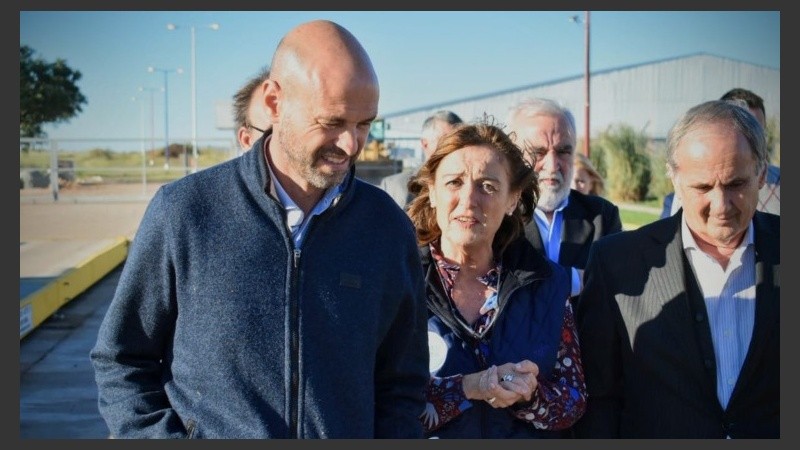 Dietrich junto a Ciciliani, este viernes en Villa Constitución. 