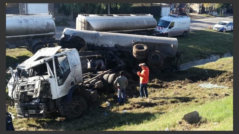 La impactante escena del accidente. 
