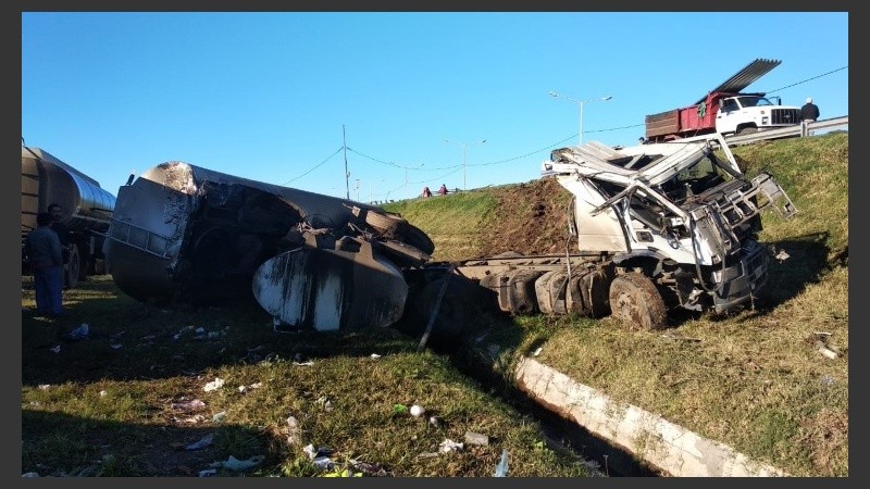La impactante escena del accidente. 