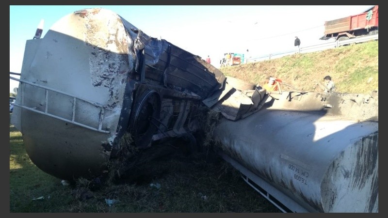 La impactante escena del accidente. 