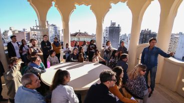 En lo más alto del Palacio Cabanellas. Mucha gente participó del evento.
