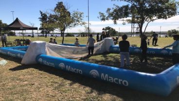 El espacio recreativo de Banco Macro en Balcarce y el Río.
