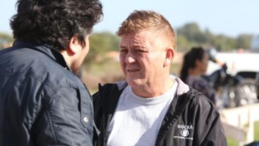 Sixto Irrazábal, secretario adjunto de la Uocra Rosario, en el lugar del accidente.
